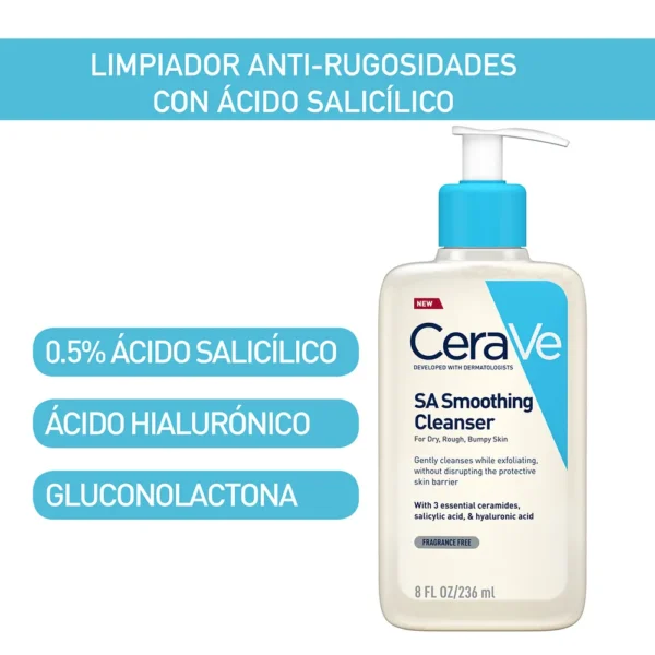 CeraVe Renewing SA Cleanser 236 ml – Gel limpiador exfoliante suave - Imagen 3